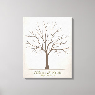 Wedding Fingerprint Tree – Rustic Canvas Print