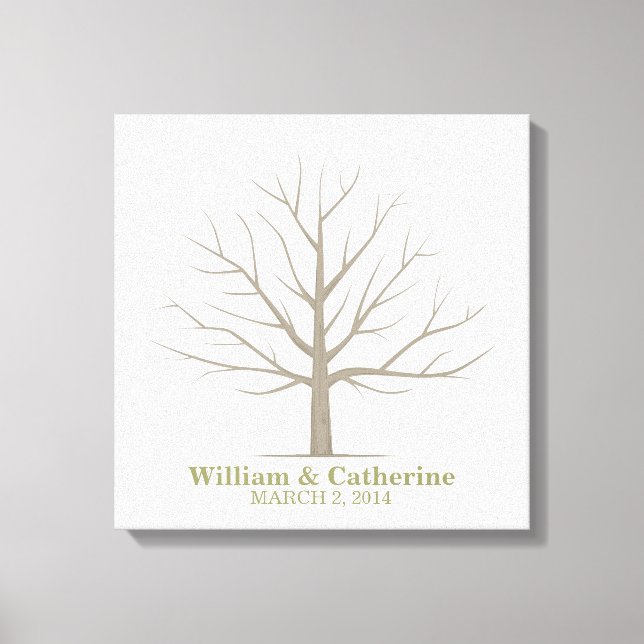 Wedding Fingerprint Tree - Square Canvas (Front)