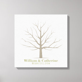 Wedding Fingerprint Tree - Square Canvas Print