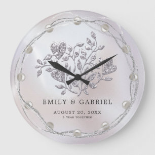 Wedding First Anniversary Large Clock