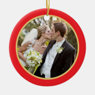 Wedding First Christmas Photo Ornament