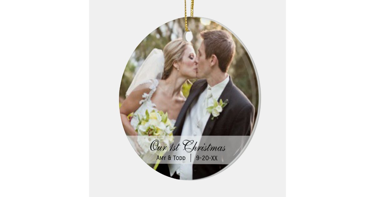 wedding first christmas photo ornament zazzle wedding first christmas photo ornament zazzle