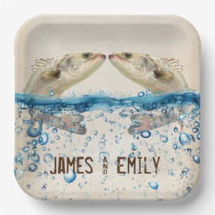 Wedding Fish in Water  Paper Plate