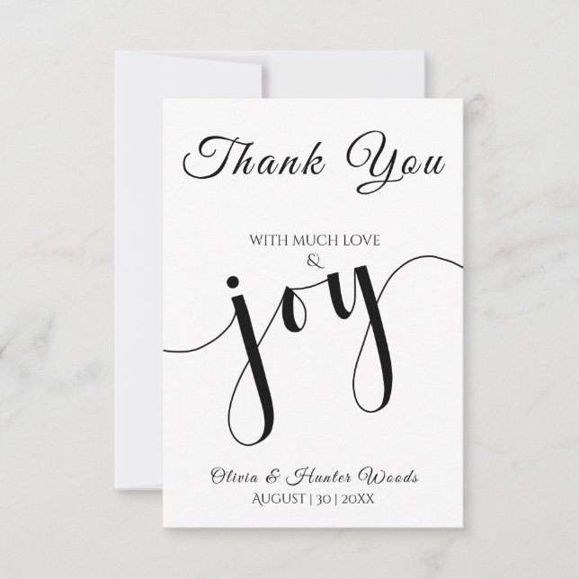Wedding Flat Thank You Card Simple Script (Front)