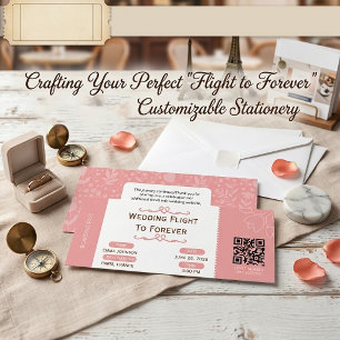  Wedding Flight to Forever Boarding Pass  Invitation