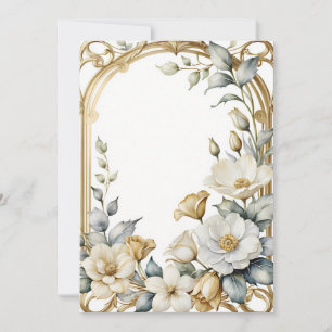 wedding floral frame invitation
