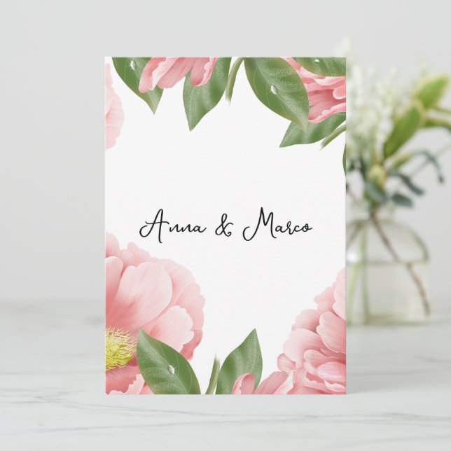 Wedding floral invitation  (Standing Front)