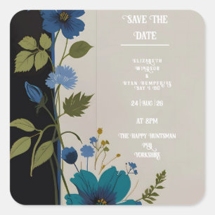 Wedding Floral Invitation Collection Square Sticker