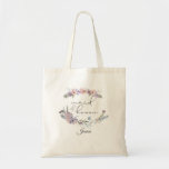 Wedding Floral Maid of Honour Personalized Tote Bag<br><div class="desc">Recognize your Maid of Honour with this personalized tote bag featuring soft, beautiful, pastel watercolor bobho wildflowers in shades of lilac, violet, peach, blush, dusty blue and greens and personalized with her name. Contact the designer via Zazzle Chat or makeitaboutyoustore@gmail.com if you'd like this design modified or on another product...</div>