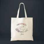 Wedding Floral Maid of Honour Personalized Tote Bag<br><div class="desc">Recognize your Maid of Honour with this personalized tote bag featuring soft, beautiful, pastel watercolor bobho wildflowers in shades of lilac, violet, peach, blush, dusty blue and greens and personalized with her name. Contact the designer via Zazzle Chat or makeitaboutyoustore@gmail.com if you'd like this design modified or on another product...</div>