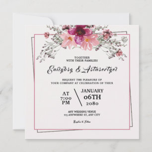 Wedding Floral Marriage Invitation Card Design