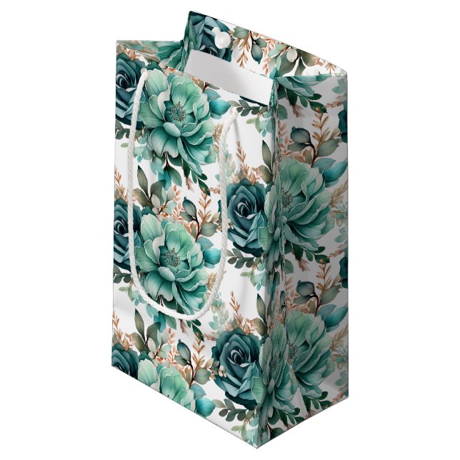 Wedding Floral Print Gift Bag (Front Angled)