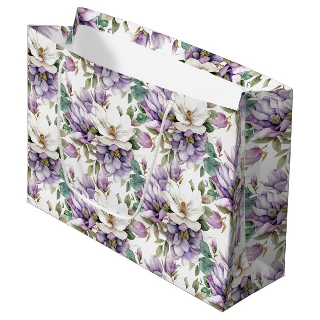 Wedding Floral Print Gift Bag (Front Angled)