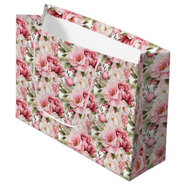 Wedding Floral Print Gift Bag (Front Angled)