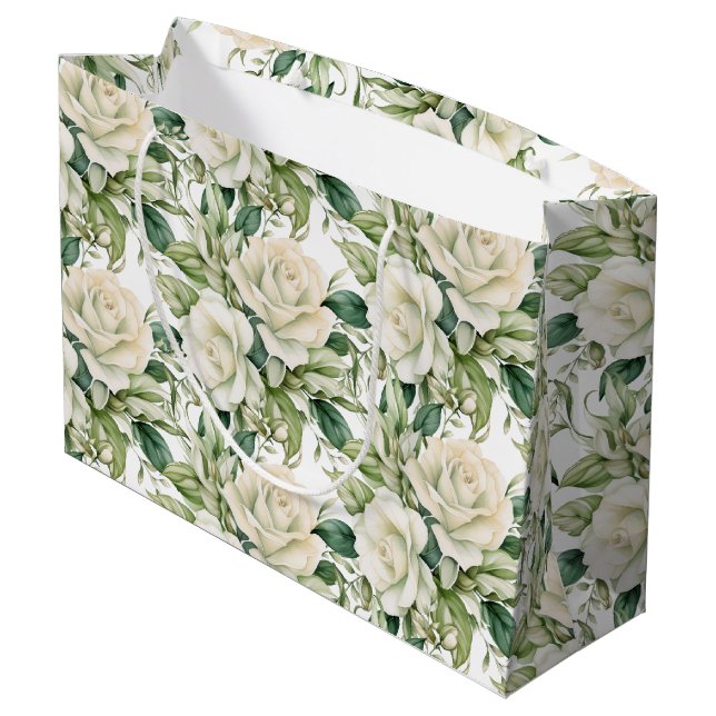 Wedding Floral Print Gift Bag (Back Angled)