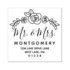 Wedding Floral Roses Mr. & Mrs. Return Address