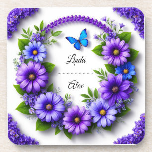 Wedding Floral Wreath Coaster