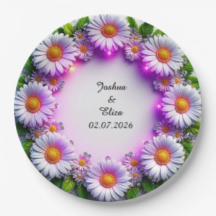 Wedding Floral Wreath Paper Plate