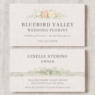 Wedding Florist Shabby Chic Linen Country Business Card