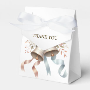 Wedding Flowers Bells Pink Blue Ribbons Beautiful Favor Box