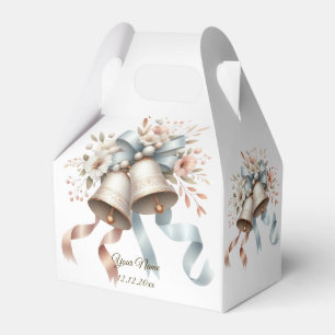 Wedding Flowers Bells Pink Blue Ribbons Beautiful Favor Box