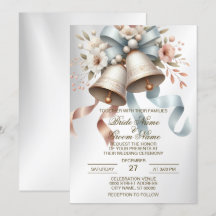 Wedding Flowers Bells Pink Blue Ribbons Beautiful