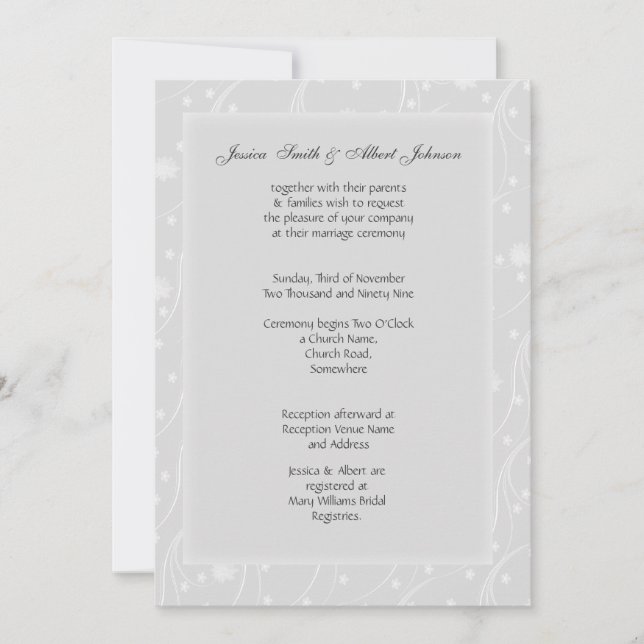 Wedding flowers invitation (Front)
