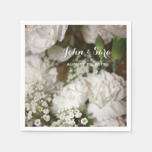 Wedding Flowers Photo, Personalized Wedding Napkin