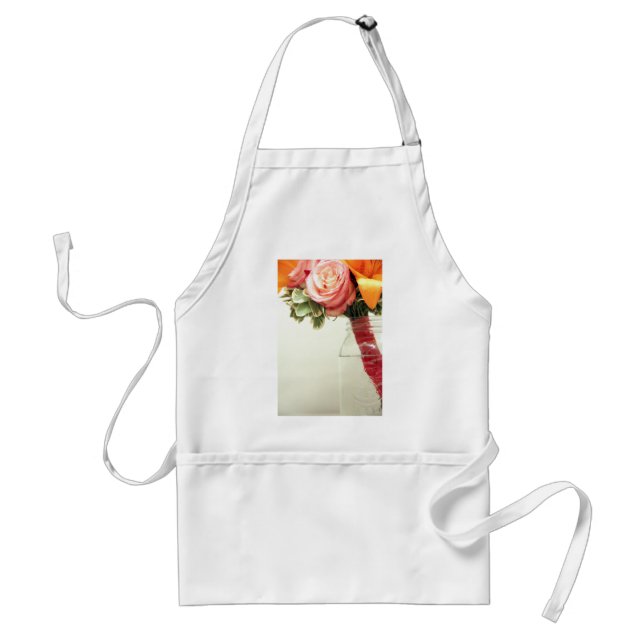 wedding flowers pink orange rose customize standard apron (Front)