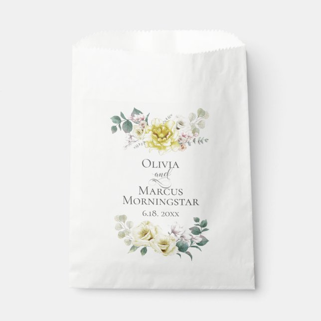 Wedding Flowers Sunny Cheery Yellow Favour Bag (Front)