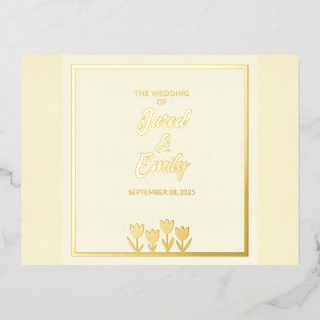 Wedding Foil Invitation Post Card (Front)