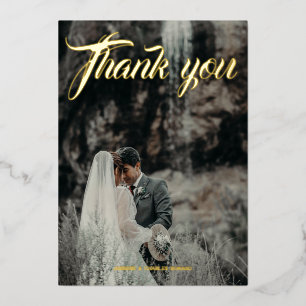Wedding foil thank you card