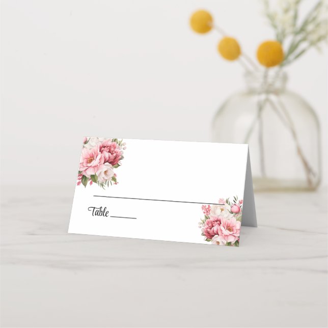 Wedding Folded Name Place Card (Front)