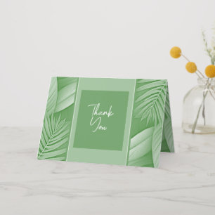 Wedding Folded Thank You Card Tropical Green