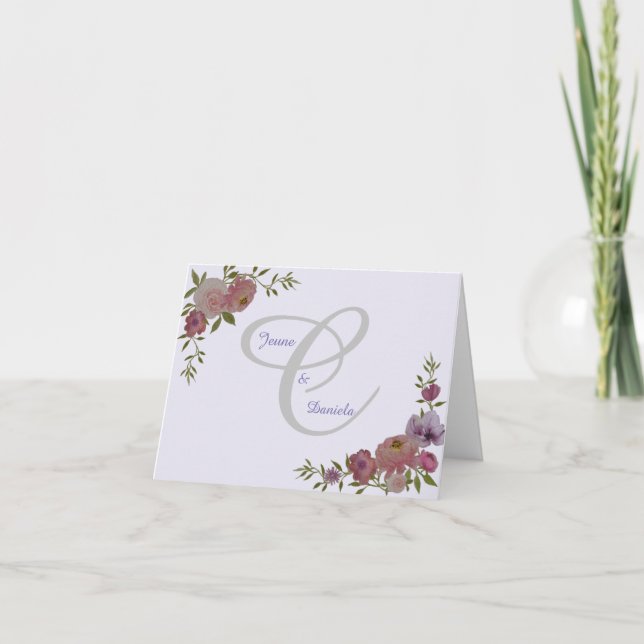 Wedding Folded Thank you/Note Card (Front)