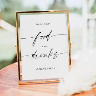 Wedding Food and Drinks Sign Minimalist