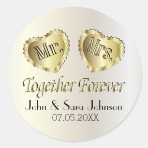 Wedding for the Bride and Groom   Personalize Classic Round Sticker