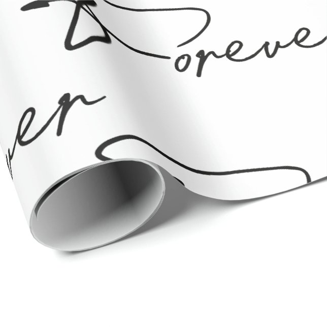 Wedding Forever Modern Script  Wrapping Paper (Roll Corner)