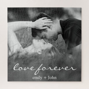 Wedding Forever Names Date Photo Jigsaw Puzzle