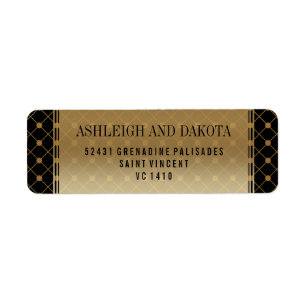 Wedding Formal Gold Pattern on Black