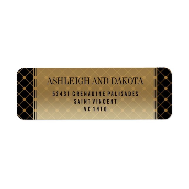 Wedding | Formal Gold Pattern on Black (Front)