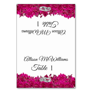Wedding-Fuchsia Orchids White- Table Number