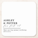Wedding Fun Facts About the Couple Classic Script  Square Paper Coaster<br><div class="desc">Add a fun touch to your wedding, cocktail hour or Rehearsal Dinner with these paper coasters. The design features a header in bold typography with the couple's names. followed by a classic script and then a template space for the fun fact. Find in the collection designs from fact 1 -...</div>