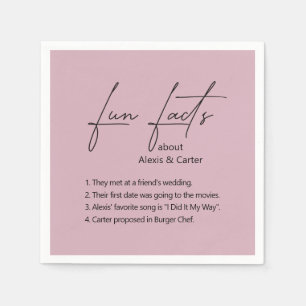 Wedding Fun Facts On Dusty Rose Napkin