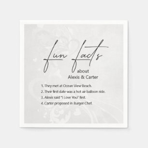 Wedding Fun Facts On Hearts Napkin