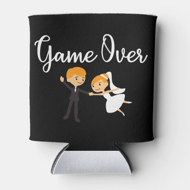 Wedding Game Over Bride and Groom - Gift Idea Can Cooler (Front)