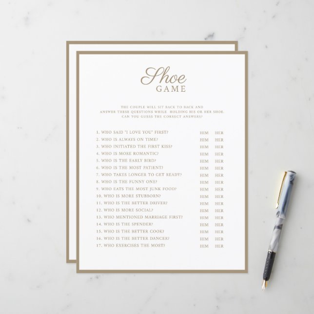 Wedding Games modern style. (Front/Back In Situ)