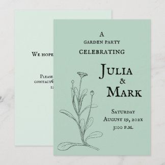Wedding Garden Party | Blue Green Sage Invitation