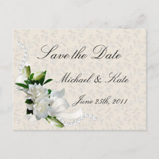 Wedding Gardenias Announcement Postcard