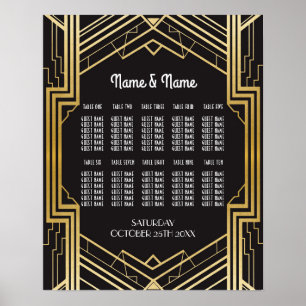 Wedding Gatsby Art Deco 10 Table 1920 Seating Plan Poster